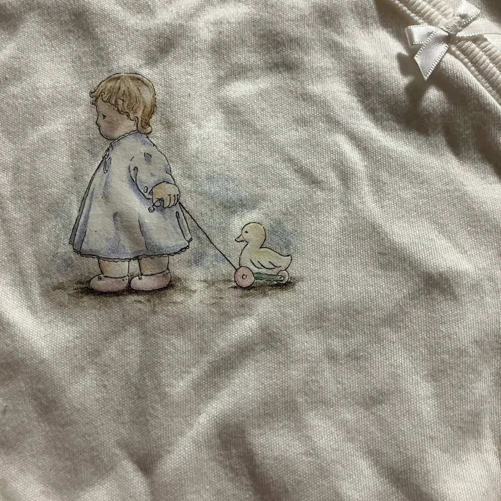 Vintage Carter's White Footie One Piece with Screenprint